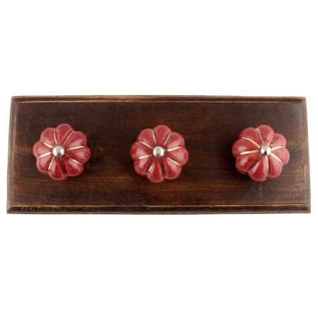 Cherry Golden Line Ceramic Melon Wooden Hooks